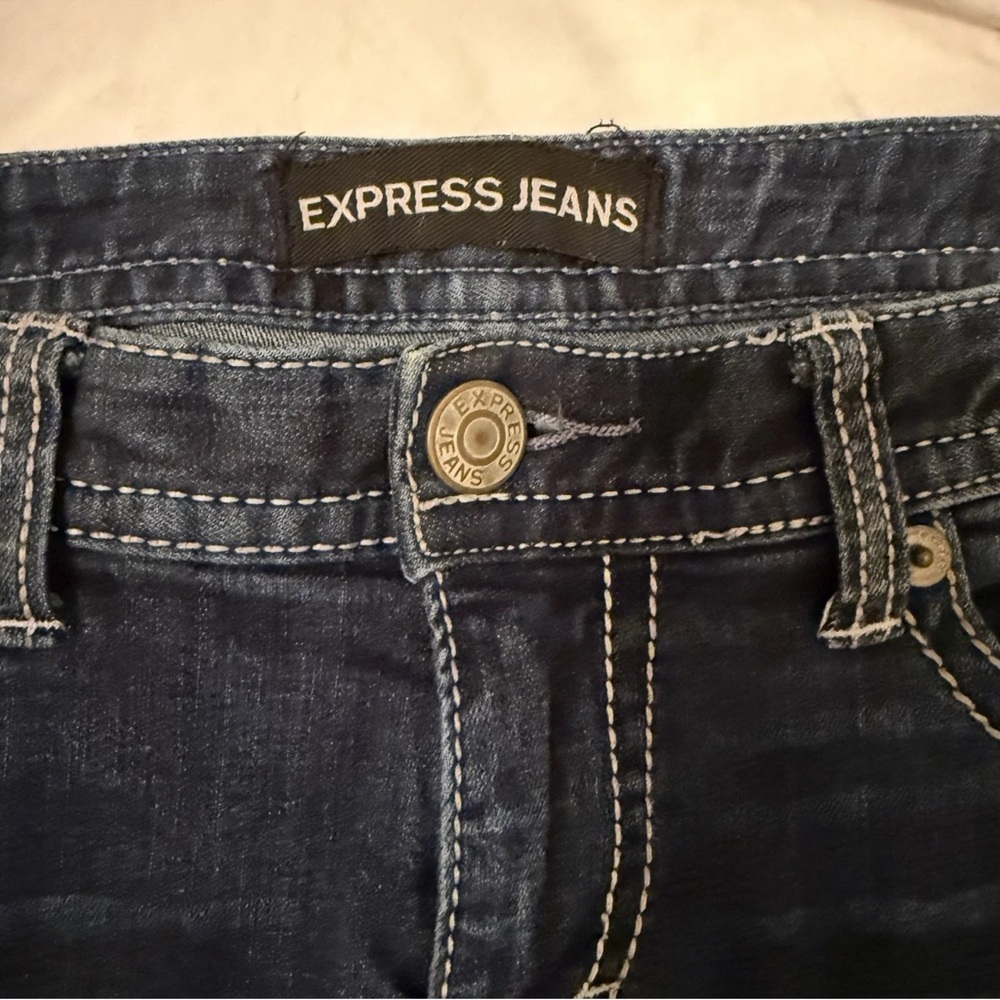 Express Stella Low Rise Bootcut Jeans Women’s Medium Wash Stretch Denim Size 4 - Picture 3 of 10